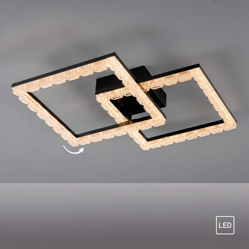 JUST LIGHT. 14732-18 - LED plafondlamp GLITRA LED/17,5W/230V 37,6x37,6 cm zwart