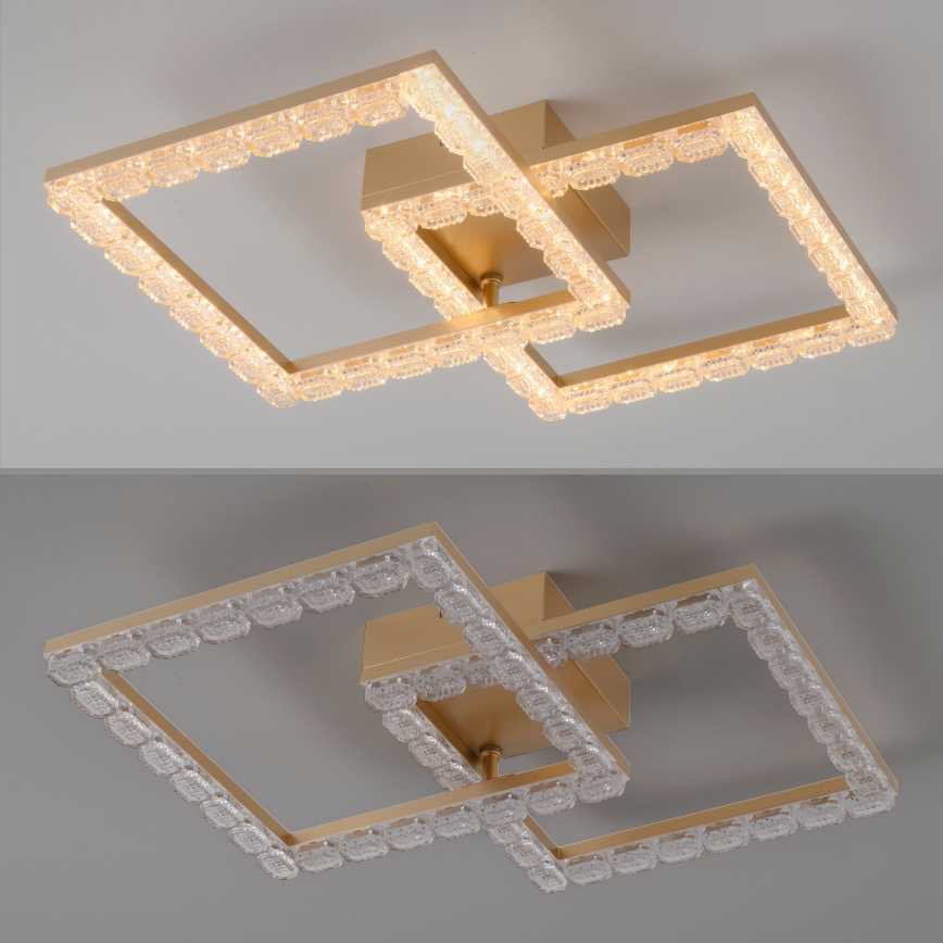JUST LIGHT. 14732-60 - LED plafondlamp GLITRA LED/17,5W/230V 37,6x37,6 cm goud