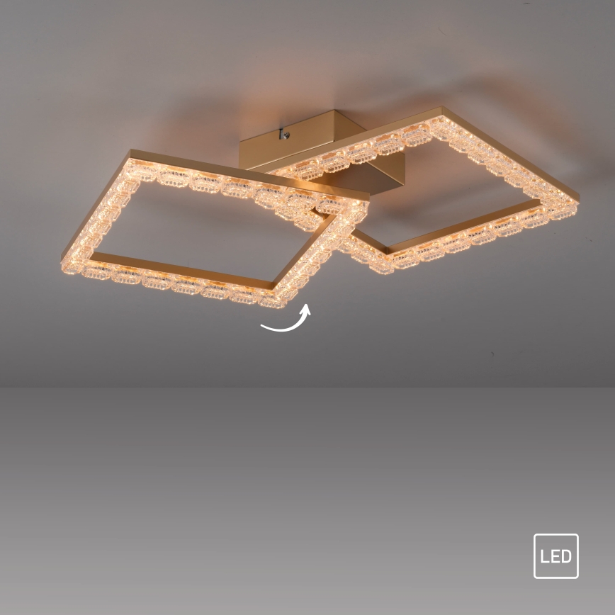 JUST LIGHT. 14732-60 - LED plafondlamp GLITRA LED/17,5W/230V 37,6x37,6 cm goud