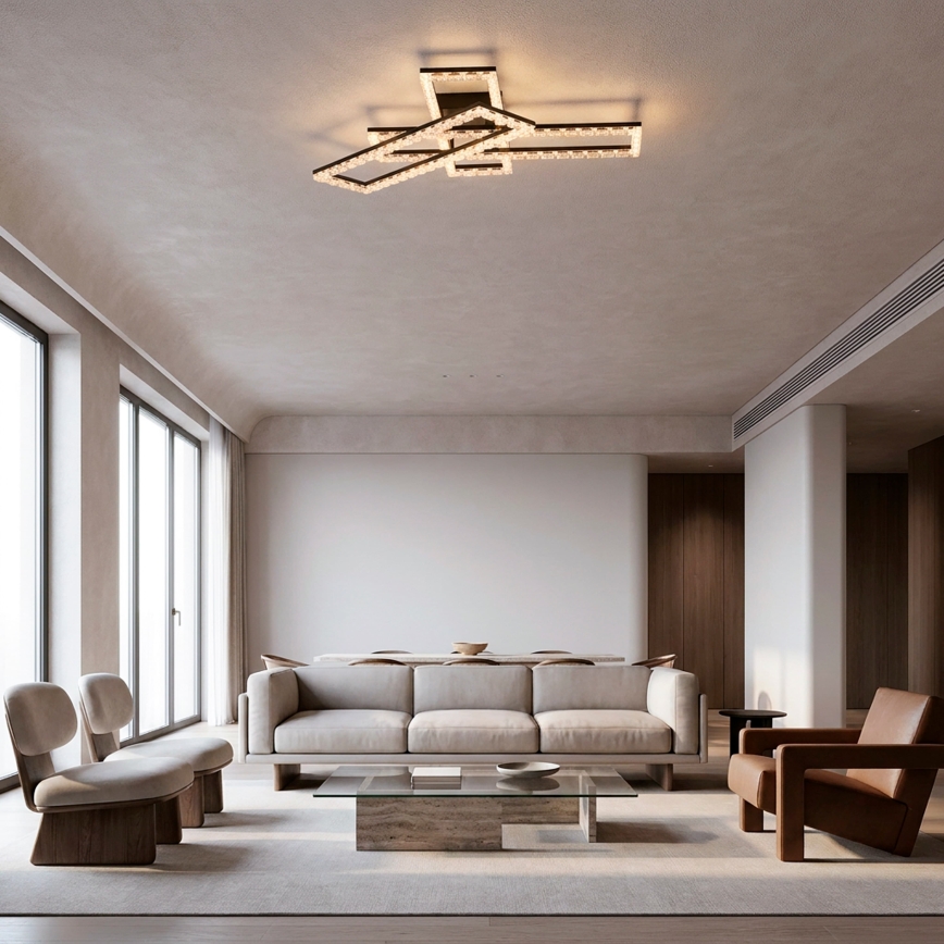 JUST LIGHT. 14733-18 - LED plafondlamp GLITRA LED/35W/230V 57x72 cm zwart
