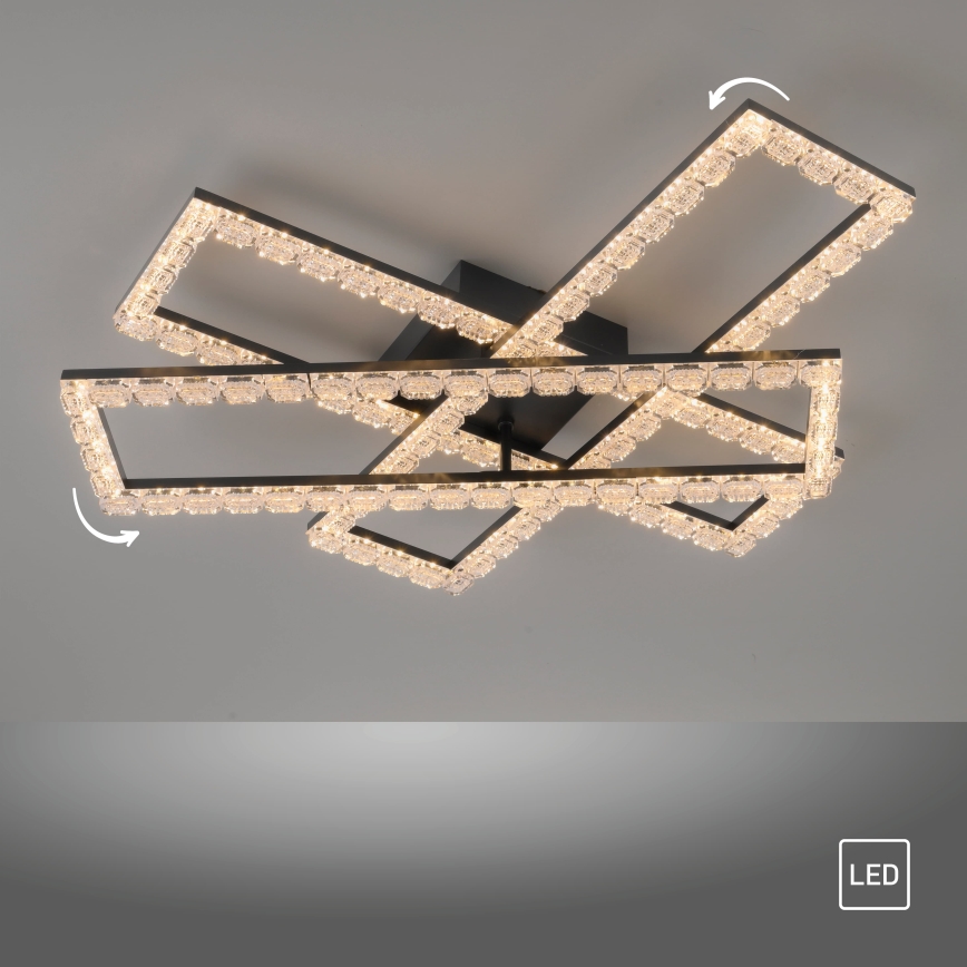 JUST LIGHT. 14733-18 - LED plafondlamp GLITRA LED/35W/230V 57x72 cm zwart