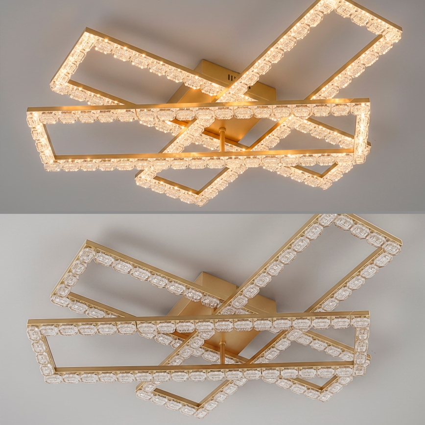 JUST LIGHT. 14733-60 - LED Plafondlamp GLITRA LED/35W/230V 57,25x72,05 cm goudkleurig