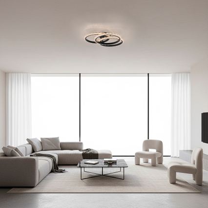 JUST LIGHT. 14734-18 - LED plafondlamp GLITRA LED/37W/230V Ø 50 cm zwart