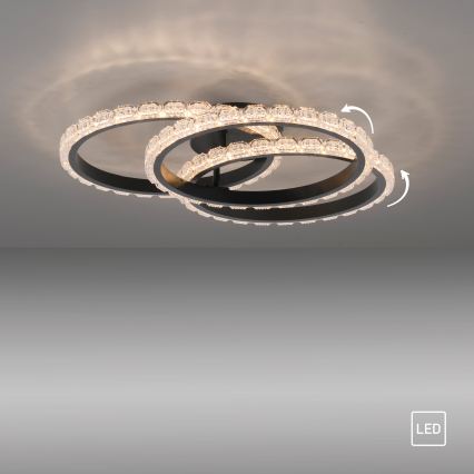 JUST LIGHT. 14734-18 - LED plafondlamp GLITRA LED/37W/230V Ø 50 cm zwart