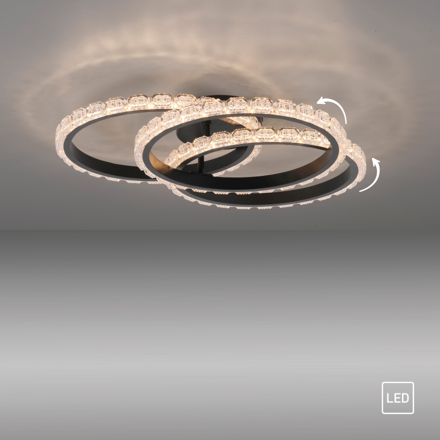 JUST LIGHT. 14734-18 - LED plafondlamp GLITRA LED/37W/230V Ø 50 cm zwart