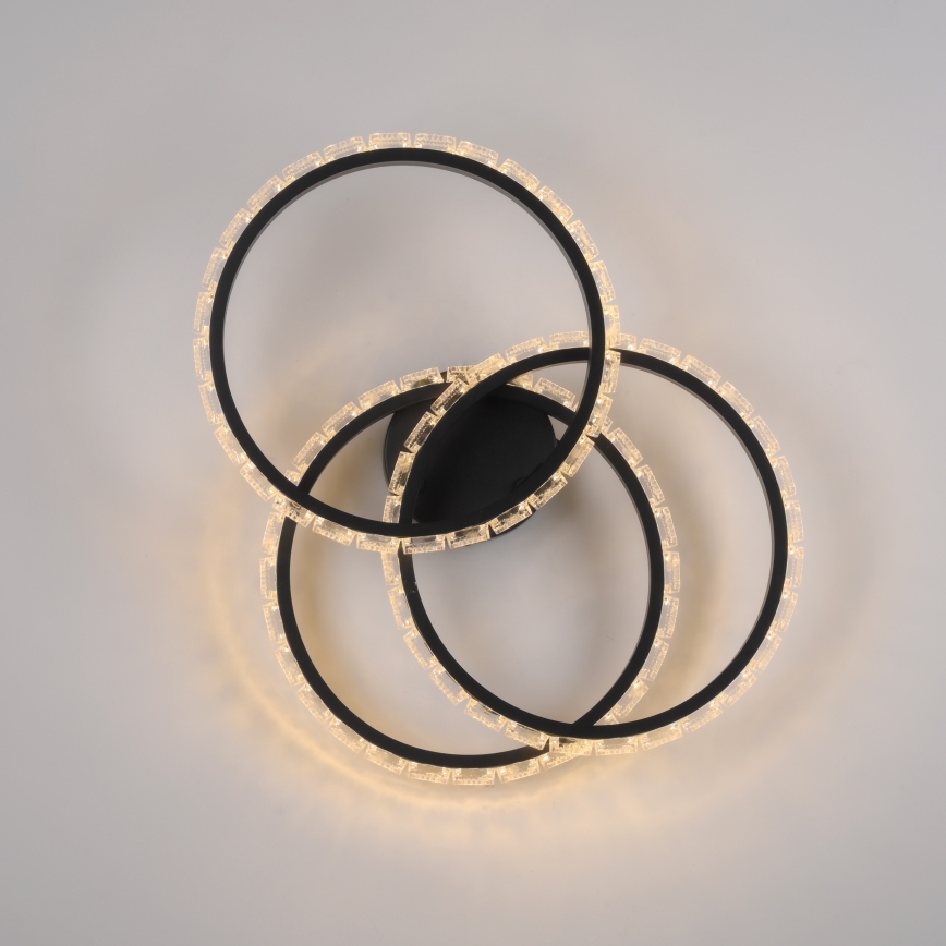JUST LIGHT. 14734-18 - LED plafondlamp GLITRA LED/37W/230V Ø 50 cm zwart