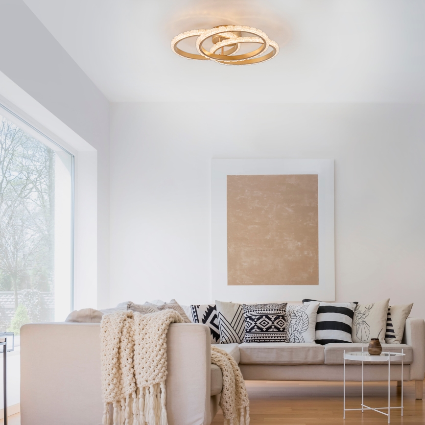 JUST LIGHT. 14734-60 - LED plafondlamp GLITRA LED/37W/230V Ø 50 cm goud
