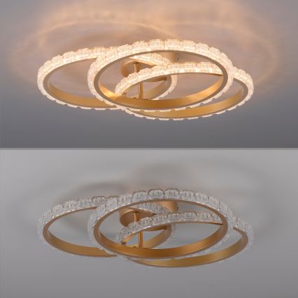 JUST LIGHT. 14734-60 - LED plafondlamp GLITRA LED/37W/230V Ø 50 cm goud