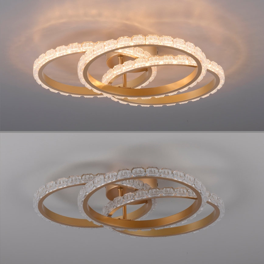 JUST LIGHT. 14734-60 - LED plafondlamp GLITRA LED/37W/230V Ø 50 cm goud