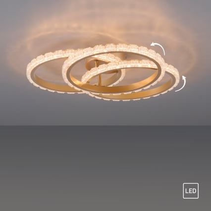 JUST LIGHT. 14734-60 - LED plafondlamp GLITRA LED/37W/230V Ø 50 cm goud