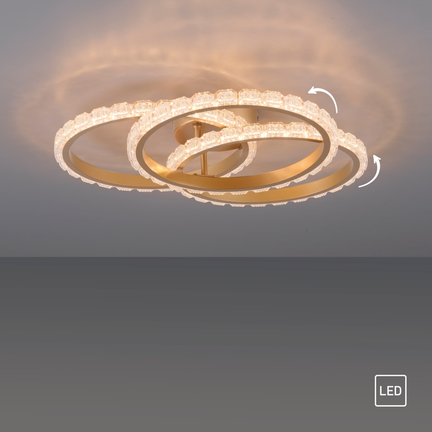 JUST LIGHT. 14734-60 - LED plafondlamp GLITRA LED/37W/230V Ø 50 cm goud