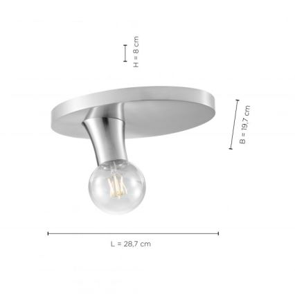 JUST LIGHT. 14777-55 - Plafonnier TURN ME 1xE27/60W/230V chrome mat
