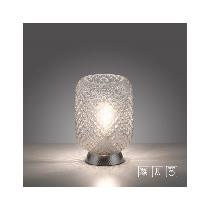 JUST LIGHT. 14906-55 - Lampe de table REISHI 1xE27/40W/230V chrome mat