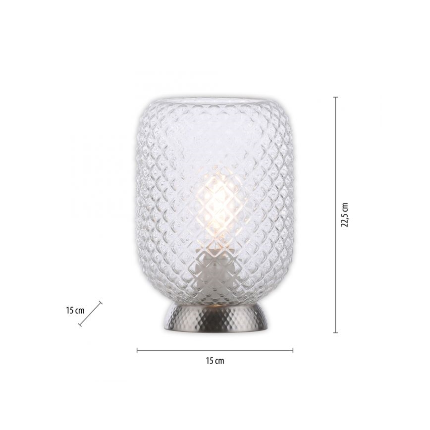 JUST LIGHT. 14906-55 - Lampe de table REISHI 1xE27/40W/230V chrome mat