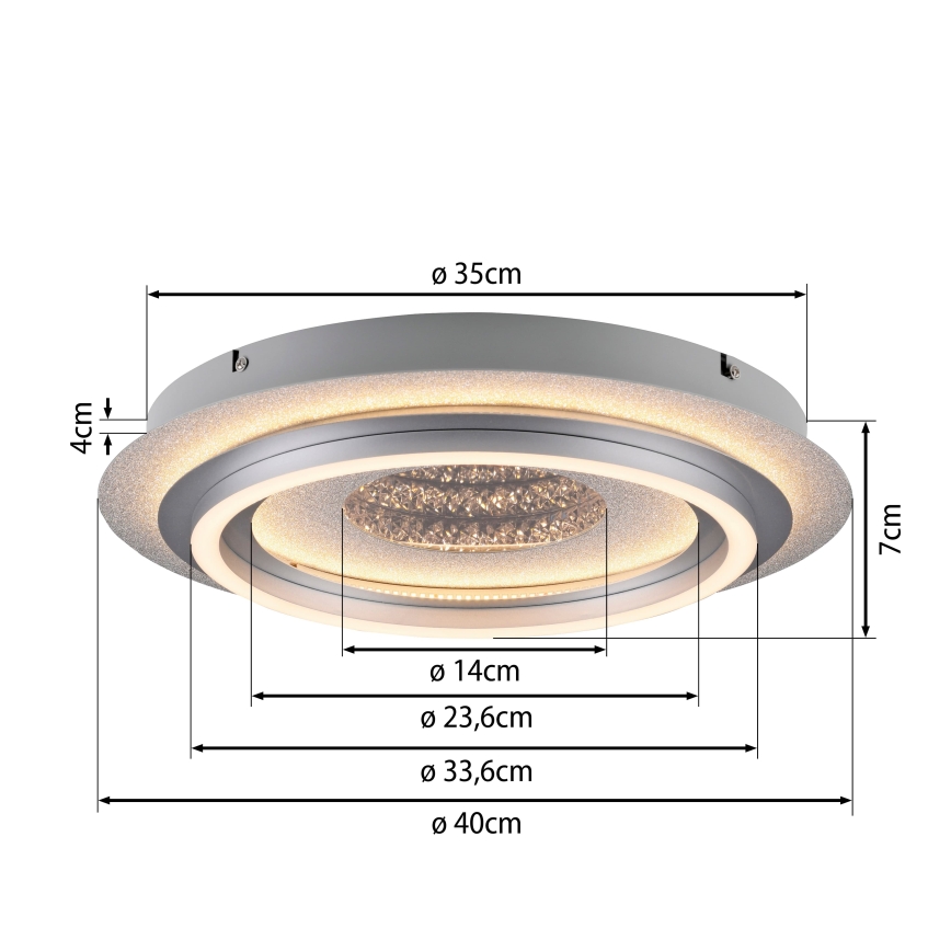JUST LIGHT. 15089-21 - LED plafondlamp CICHIO LED/36W/230V Ø 40 cm mat chroom