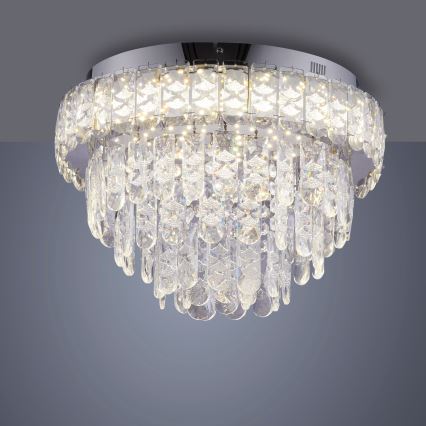 JUST LIGHT. 15092-17 - LED plafondlamp KULUNKA LED/33W/230V Ø 38 cm glanzend chroom