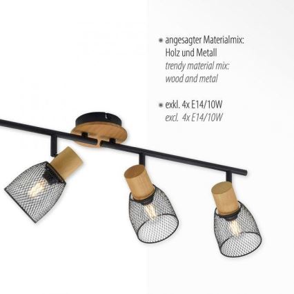 JUST LIGHT. 15194-79 - Spot TAMIS 4xE14/10W/230V