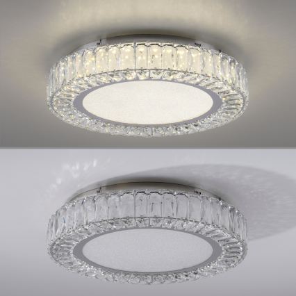 JUST LIGHT. 15222-17 - LED-plafondlamp KULUNKA LED/46W/230V Ø 50 cm glanzend chroom