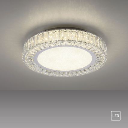 JUST LIGHT. 15222-17 - LED-plafondlamp KULUNKA LED/46W/230V Ø 50 cm glanzend chroom