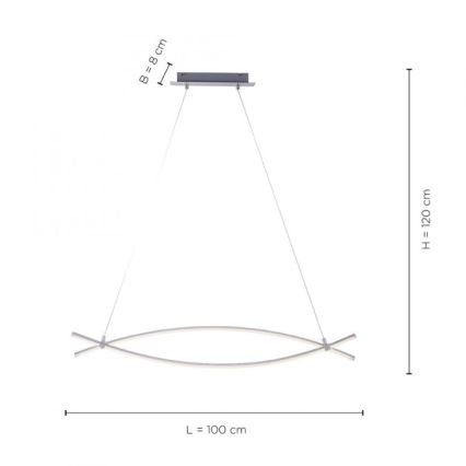 JUST LIGHT. 15382-55 - LED Hanglamp aan een koord MAJA 2xLED/8,4W/230V mat chroom