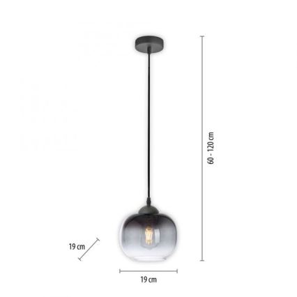 JUST LIGHT. 15420-18 - Hanglamp aan een koord ZEA 1xE27/25W/230V zwart