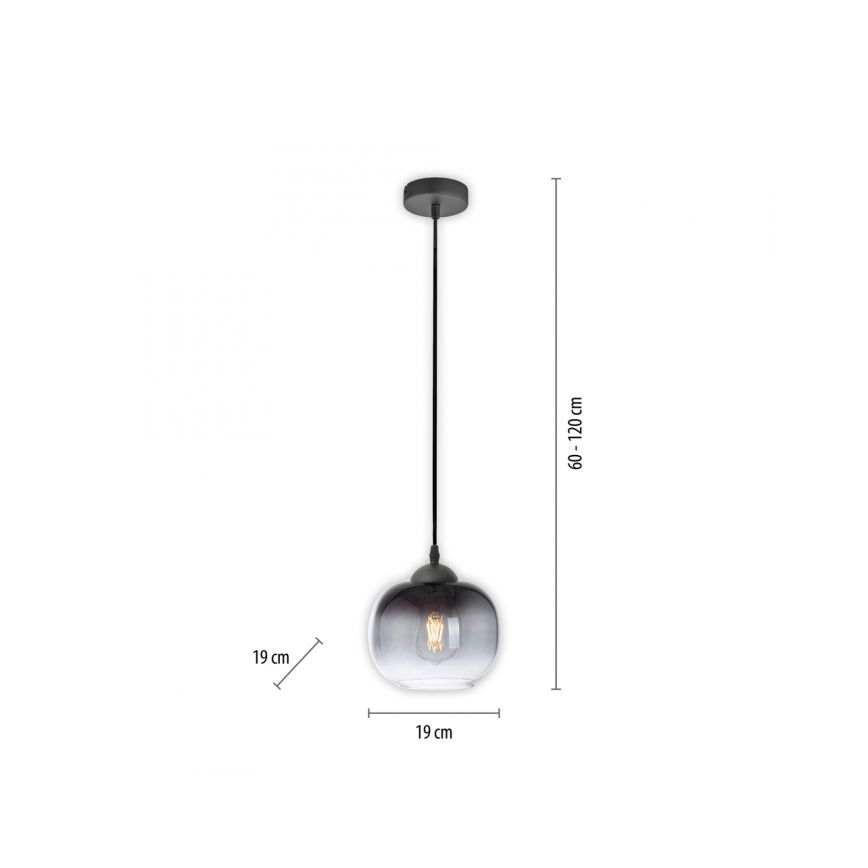 JUST LIGHT. 15420-18 - Suspension filaire ZEA 1xE27/25W/230V noir