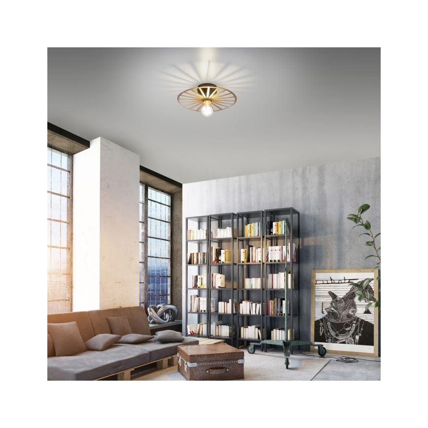 JUST LIGHT. 15635-60 - Plafonnier SPIKE 1xE27/40W/230V d. 30 cm laiton