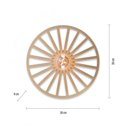 JUST LIGHT. 15635-60 - Plafonnier SPIKE 1xE27/40W/230V d. 30 cm laiton