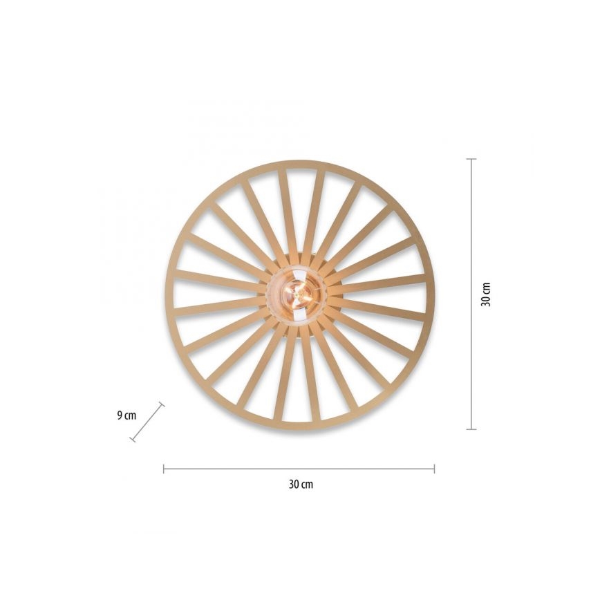 JUST LIGHT. 15635-60 - Plafonnier SPIKE 1xE27/40W/230V d. 30 cm laiton