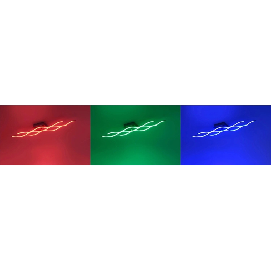 JUST LIGHT. 16266-55 - Plafonnier à intensité variable RGB LOLA WAVE LED/30W/230V 2700-5000K + télécommande