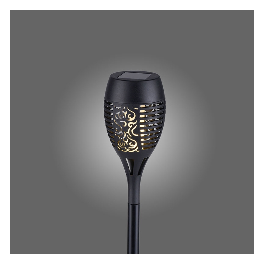 JUST LIGHT. 19106-18-3 - LOT 3x Éclairage solaire FACKEL LED/0,24W/1,2V 200 mAh IP44 noir