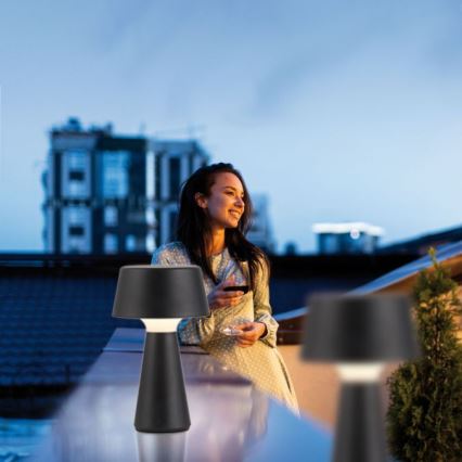 JUST LIGHT. 19260-18 - LED Dimbaar aanraken buitenshuis lamp ABERA LED/3W/3,7V 2000 mAh USB IP54 zwart