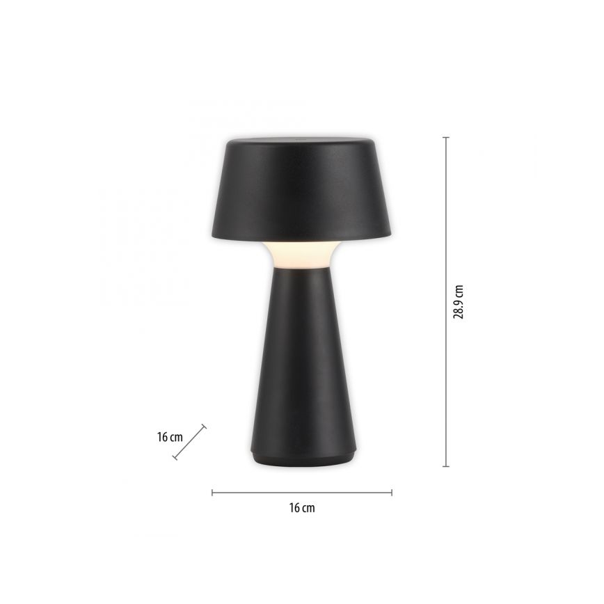 JUST LIGHT. 19260-18 - LED Dimbaar aanraken buitenshuis lamp ABERA LED/3W/3,7V 2000 mAh USB IP54 zwart