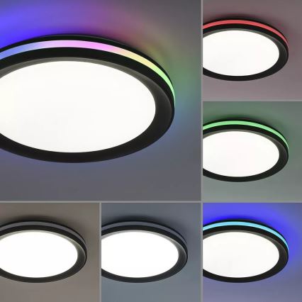JUST LIGHT. 7509018 - LED RGBW Dimbare plafondlamp GANGES LED/24W/230V 2700-5000K + afstandsbediening