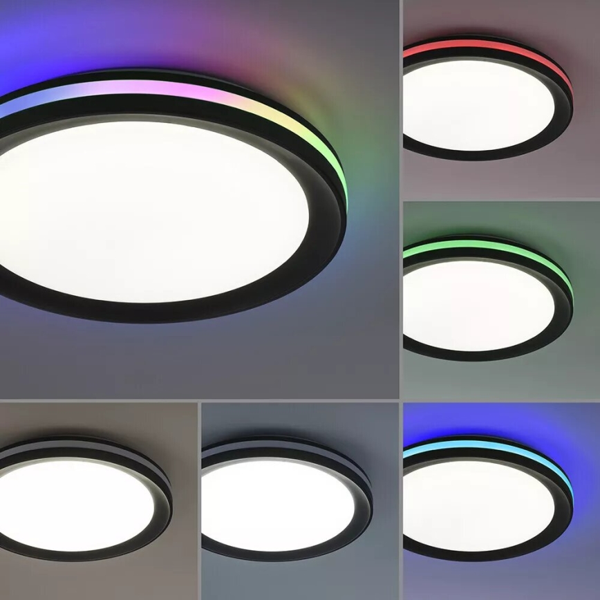JUST LIGHT. 7509018 - LED RGBW Dimbare plafondlamp GANGES LED/24W/230V 2700-5000K + afstandsbediening