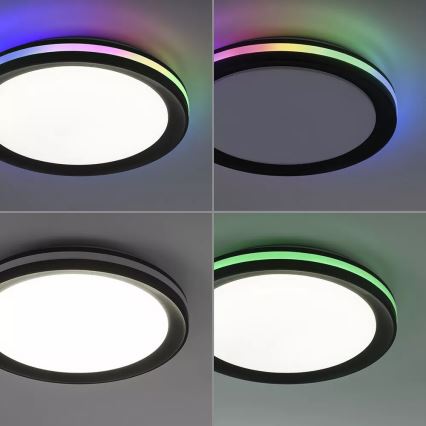JUST LIGHT. 7509018 - LED RGBW Dimbare plafondlamp GANGES LED/24W/230V 2700-5000K + afstandsbediening