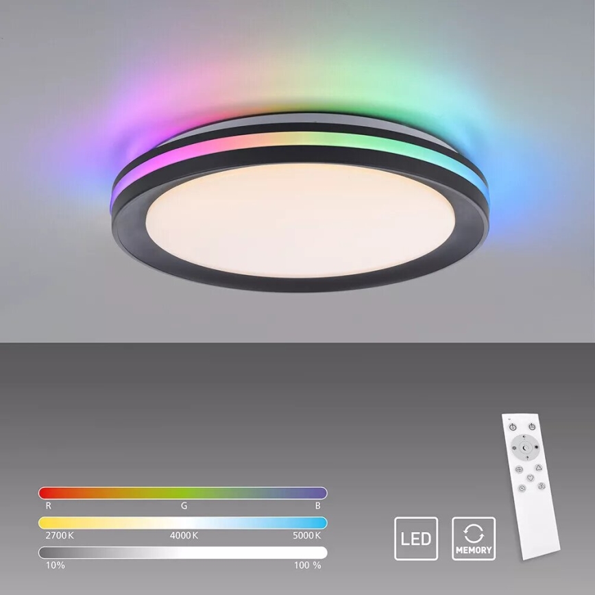 JUST LIGHT. 7509018 - LED RGBW Dimbare plafondlamp GANGES LED/24W/230V 2700-5000K + afstandsbediening