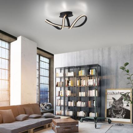 JUST LIGHT. 8475-18 - Dimbare LED bevestigde hanglamp BRILLA LED/29W/230V zwart