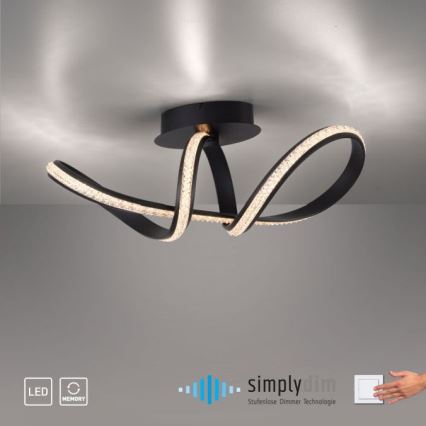 JUST LIGHT. 8475-18 - Dimbare LED bevestigde hanglamp BRILLA LED/29W/230V zwart