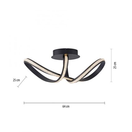 JUST LIGHT. 8475-18 - Dimbare LED bevestigde hanglamp BRILLA LED/29W/230V zwart