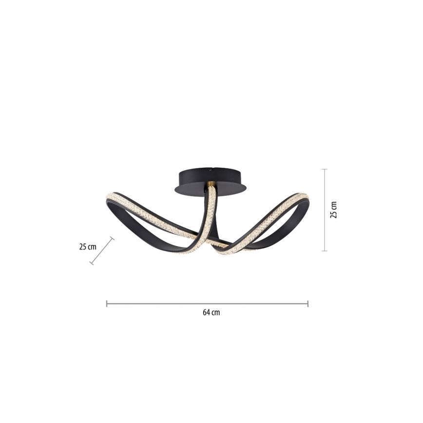JUST LIGHT. 8475-18 - Plafonnier à intensité variable BRILLA LED/29W/230V noir
