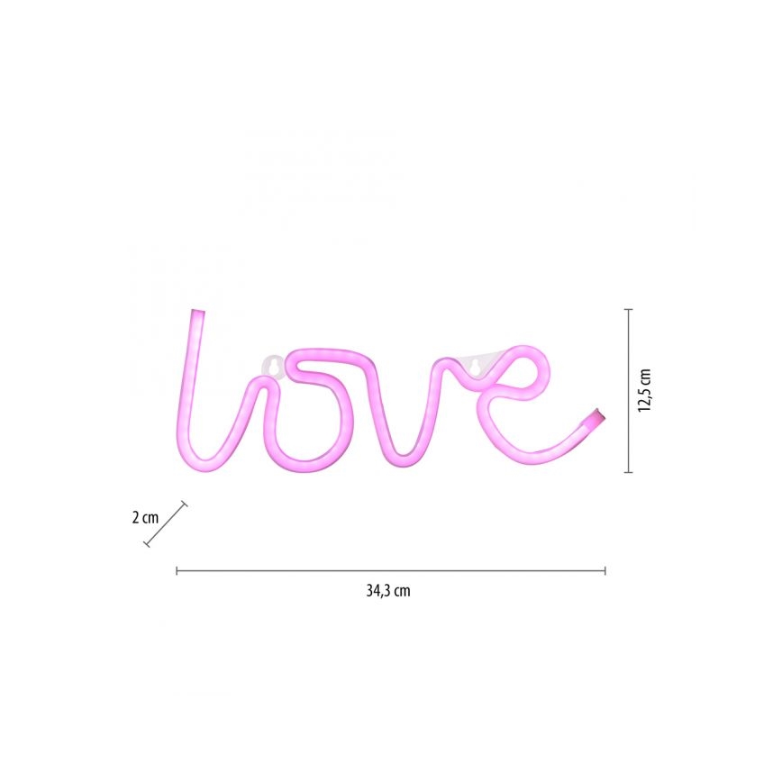 JUST LIGHT. 85021-87 - Décoration murale néon NEON LED/6,5W/5V Love