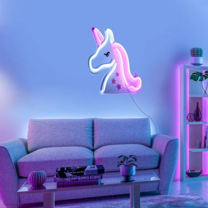 JUST LIGHT. 85025-70 - Décoration murale néon NEON LED/6,5W/5V Licorne
