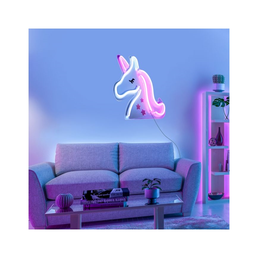 JUST LIGHT. 85025-70 - Décoration murale néon NEON LED/6,5W/5V Licorne
