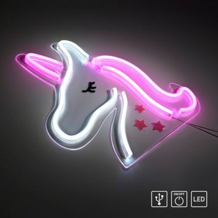 JUST LIGHT. 85025-70 - Décoration murale néon NEON LED/6,5W/5V Licorne