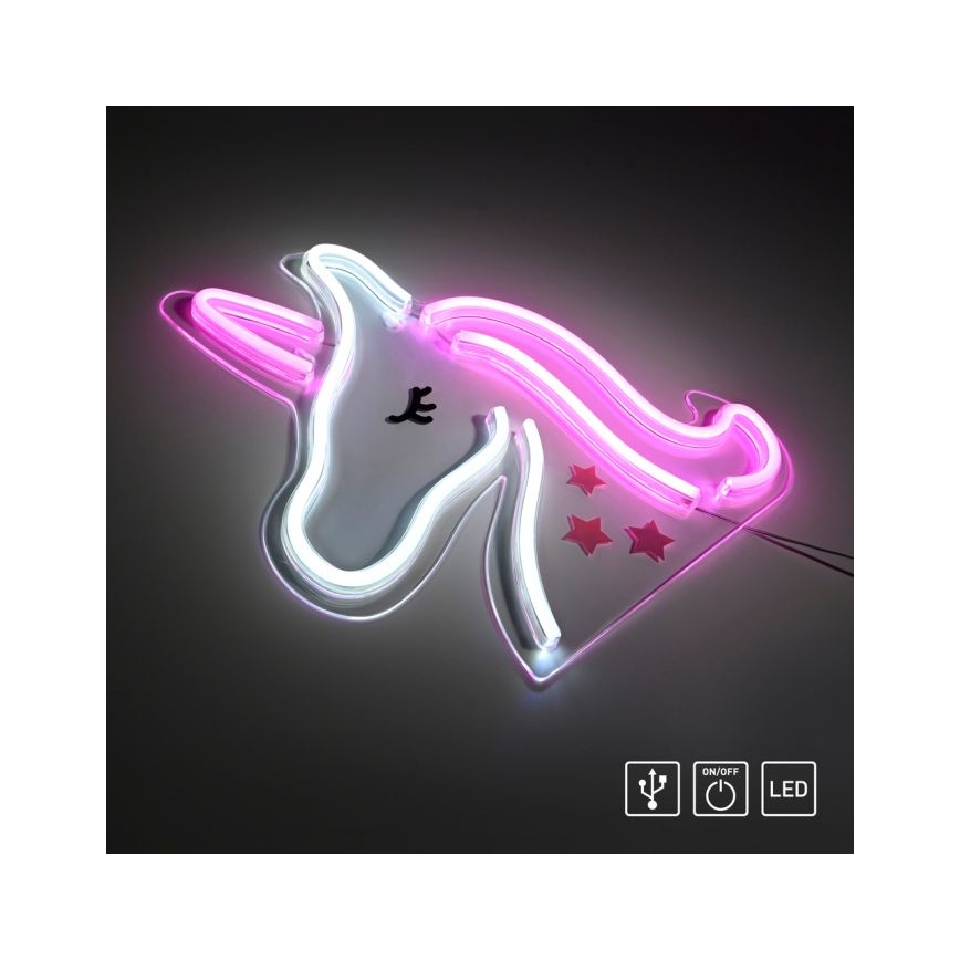 JUST LIGHT. 85025-70 - Décoration murale néon NEON LED/6,5W/5V Licorne