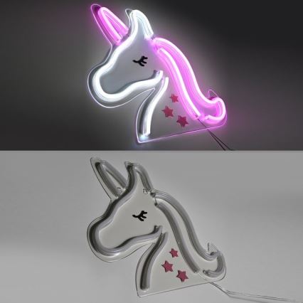 JUST LIGHT. 85025-70 - Décoration murale néon NEON LED/6,5W/5V Licorne