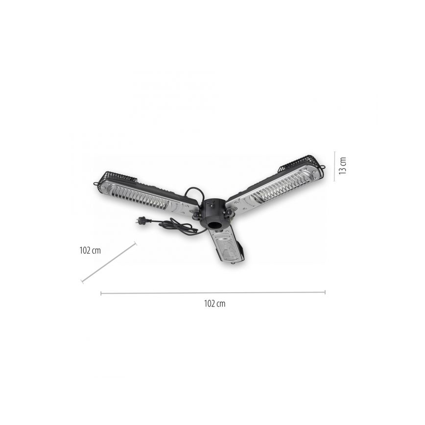 JUST LIGHT. 99513-18 - Élément chauffant extérieur GLOW 3x650W/1300W/2000W/230V IP34