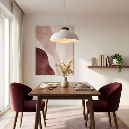 Kabelhanglamp BASCA 1xE27/15W/230V crème/bordeaux