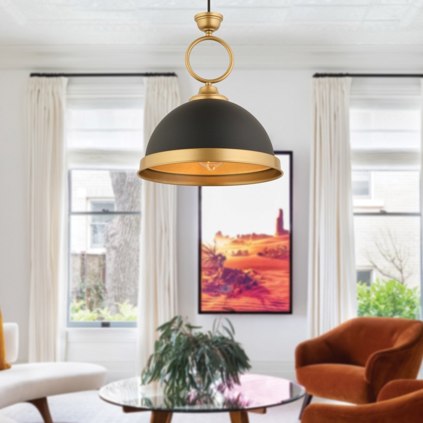 Kabelhanglamp MONZA 1xE27/40W/230V Ø 30 cm zwart/bronzen